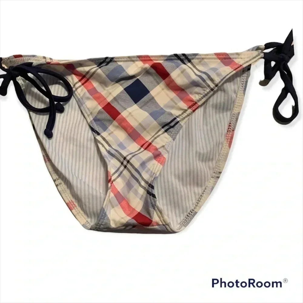 Tommy Hilfiger Red & Blue with white background Ladies Bikini bottom size M